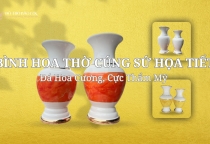 Bình hoa thờ cúng sứ họa tiết đá hoa cương, cực thẩm mỹ