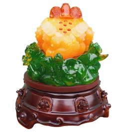 Cóc Ngậm Tiền Vàng mẫu hồ lô Cao 23cm 