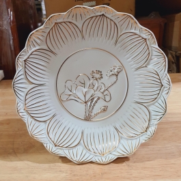 Đĩa trái cây bạch ngọc sứ trắng cao 7cm đường kính 20cm