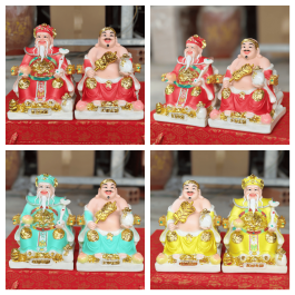 [6 inch] Tượng Thần Tài Thổ Địa đá Việt Nam Phú Quý cao 16cm