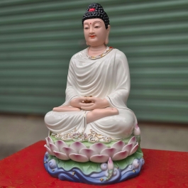 Tượng Bổn Sư Thích Ca Mâu Ni Phật bằng sứ Đức Hóa 3 kích cỡ, 12inch - Đẹp 