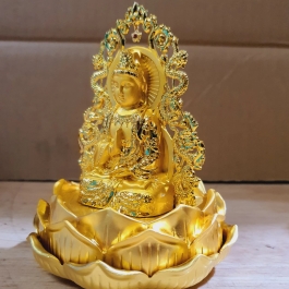 Tượng Phật Quan Thế Âm để xe ô tô màu vàng nhiều kiểu dáng - Kiểu 5