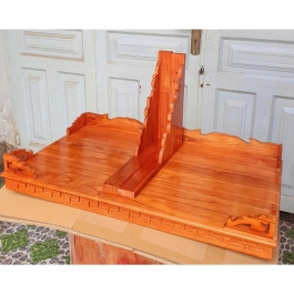 Bàn thờ treo tường gỗ xoan đào ngang 100cm trơn - Đỏ