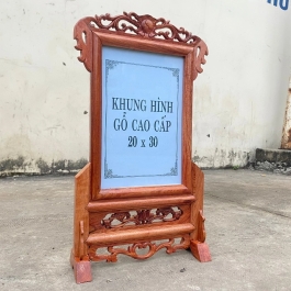 Khung ảnh, khung hình gia tiên gỗ hương 100%  để ảnh 20x30