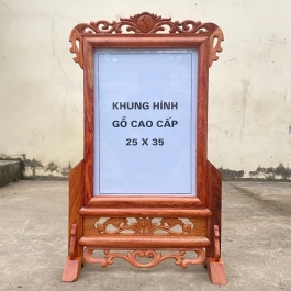 Khung ảnh, khung hình gia tiên gỗ hương 100%  để ảnh 25x35