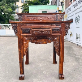 Bàn thờ gia tiên hai tầng gỗ muồng ngang 1.07m
