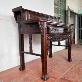 Bàn thờ gia tiên gỗ muồng 2 tầng ngang 1m27