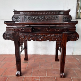 Bàn thờ gia tiên gỗ muồng 2 tầng ngang 1m27