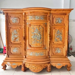 Tủ thờ gia tiên Gỗ gõ đỏ cao 1m74