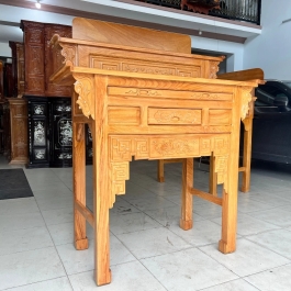 Bàn thờ gia tiên hai tầng gỗ gõ đỏ ngang 1.27m