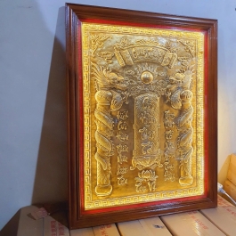 Cửu huyền thất tổ bằng đồng Cao 86.5cm x Ngang 68,5 cm - Có đèn