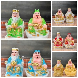 [7inch] Tượng Thần Tài Thổ Địa Bằng Đá Việt Nam Cao 16cm - 4 Màu (Trắng, Xanh lá, Xanh biển, Đỏ, Vàng)