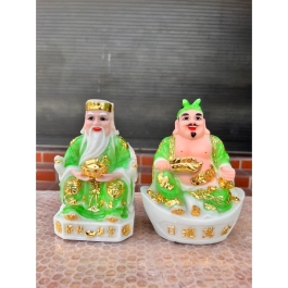 [7inch] Tượng Thần Tài Thổ Địa Bằng Đá Việt Nam Cao 16cm - 4 Màu (Trắng, Xanh lá, Xanh biển, Đỏ, Vàng)