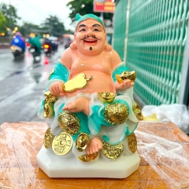 [8inch] Tượng Thần tài Thổ Địa đá Việt Nam Cao 22cm – Xanh Dương