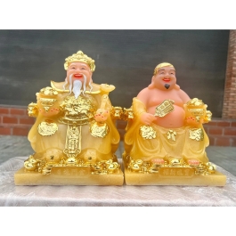 [8inch]Tượng Thần Tài Thổ Địa Đá Nhập Khẩu Cao Cấp 8inch – màu vàng