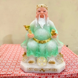 [8inch] Tượng Thần Tài Thổ Địa đá nhập khẩu cao cấp Cao 19cm – Xanh