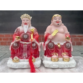 [8inch] Tượng Thần tài Thổ Địa áo gấm bằng đá nhập khẩu cao cấp cao 22cm – 3 màu