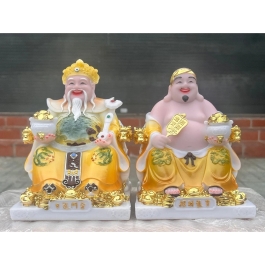 [12inch] Tượng Thần tài Thổ Địa bằng đá cao cấp cao 30cm - Màu Vàng ( Phú Quý )