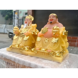 [10inch] Tượng Thần Tài Thổ Địa Đá Nhập Khẩu Cao Cấp – màu vàng