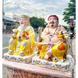 [10inch] Tượng Thần Tài Thổ Địa sứ đức hóa cao cấp nhập khẩu Đài Loan cao 25cm – Màu Vàng