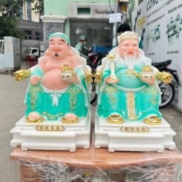 [8inch] Tượng Thần tài Thổ Địa ngồi ghế Đá nhập khẩu mẫu mới nhất Cao 20cm – 5 màu (Vàng, Trắng, Đỏ, Xanh, Cam)