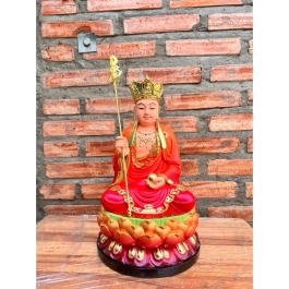 [12inch] Tượng Địa Tạng Vương Bồ Tát Ngồi Đài Sen Hàng Cao Cấp Cao 30cm - Màu Đỏ