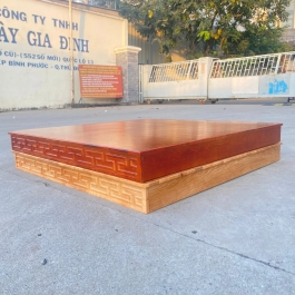 Bàn kê, bục kê, đặt bàn thần tài thổ địa bằng gỗ sồi 100% có 3 cỡ Ngang 89cm x Sâu 89cm - Đỏ
