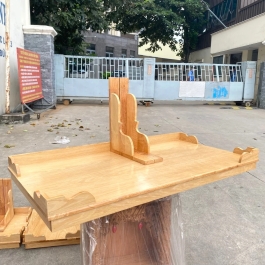 Bàn thờ treo tường gỗ sồi 100 % ngang 107cm ( Kèm cặp eke gỗ )