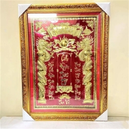 [34x43] Cửu huyền thất tổ bằng đồng, khung nhựa nhập khẩu cao 43cm x ngang 34cm -  không đèn