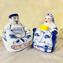 [5inch] Tượng Thần tài Thổ Địa sứ Bát Tràng cao 13cm