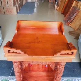 Bàn thờ treo tường gỗ tràm bông vàng ngang 80cm