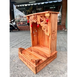 Bàn thờ Thần Tài Thổ Địa gỗ xoan ngang 48cm x cao 68cm 