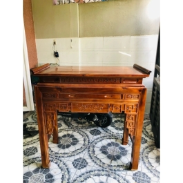 Bàn thờ gia tiên gỗ tràm bông vàng cỡ: 1m27