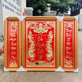 [55x81] Cửu huyền thất tổ bằng đồng, khung nhựa nhập khẩu cao 81cm