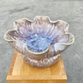 Bát thả bông  bát tụ lộc “ Minh đường tụ thủy” men đá Bát Tràng - Màu Đỏ - Ngang 20cm