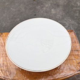 Đĩa sứ thờ họa tiết Đá Hoa Cương ngang 17.5cm cao 6cm – Trắng ( đĩa sứ)