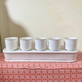 Áng nước thờ sứ cao cấp họa tiết Đá Hoa Cương 5 ly - Trắng