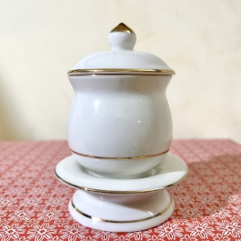 Hủ đựng muối gạo họa tiết Đá Hoa Cương cao 11cm ngang 9cm - Màu Trắng 