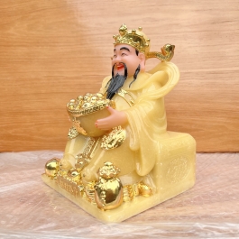 [ 12inch ] Tượng Thần Tiền Chiêu Tài Lộc mẫu Phú Quý hàng nhập khẩu cao 30 cm màu vàng thạch anh (1)