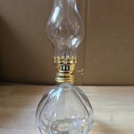 Đèn dầu chân thủy tinh tròn cao 18cm