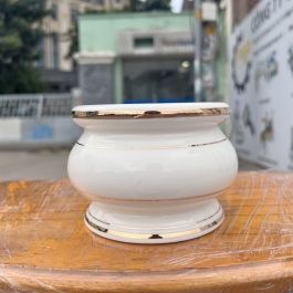 Bát nhang sứ họa tiết Đá Hoa Cương Cao 9cm Ngang 11cm - Màu Trắng