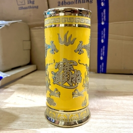 Ống nhan họa tiết rồng vàng 3D cao 20cm 