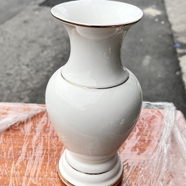 Bình hoa thờ cúng sứ họa tiết Đá Hoa Cương cao 20cm ngang 9cm – Màu Trắng