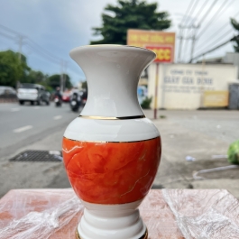 Bình hoa thờ cúng sứ họa tiết đá hoa cương Cao 30cm Ngang 13cm - Đá hoa cương màu Đỏ