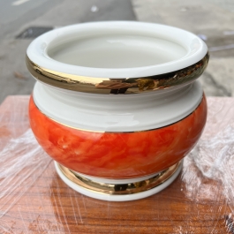 Bát nhang sứ họa tiết Đá Hoa Cương cao 13cm ngang 16cm  - Màu Đỏ 