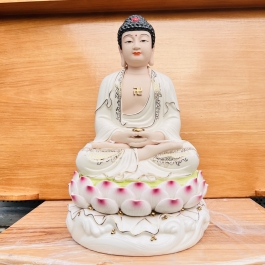 [16inch] Tượng Phật A Di Đà bằng Sứ Đức Hóa nhập khẩu cao cấp cao 41cm