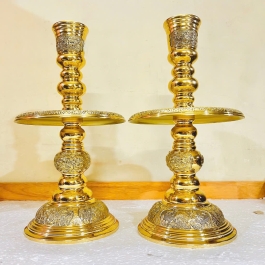 Bộ Ngũ Sự Đỉnh Tròn Bằng Đồng Cao 28cm thương hiệu Vĩnh Tiến sản xuất tại Việt Nam (Bộ số 0)