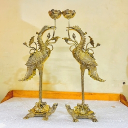 Bộ Ngũ Sự Đỉnh Tròn Bằng Đồng Cao 42cm thương hiệu Vĩnh Tiến (Bộ số 2)