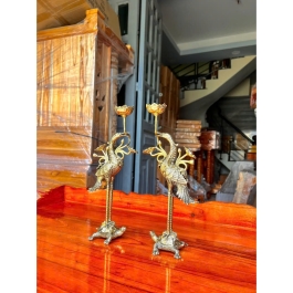 Cặp Hạc Thờ Gia Tiên Bằng Đồng Thương Hiệu Vĩnh Tiến 5 cỡ - Cỡ 3 Cao 40cm HC2