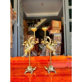 Cặp Hạc Thờ Gia Tiên Bằng Đồng Thương Hiệu Vĩnh Tiến 5 cỡ - Cỡ 4 Cao 47cm HC3